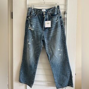 NWT Size 30: Cassie Super High Rise Straight Crop Jeans In University